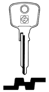 Afbeelding van Silca Autosleutel z/plastic kop brass PW3