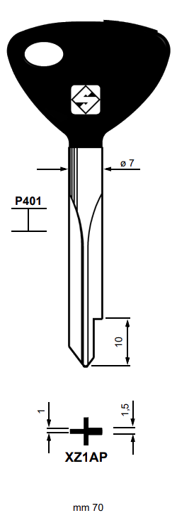 Afbeelding van Silca Stersleutel ijzer XZ1AP