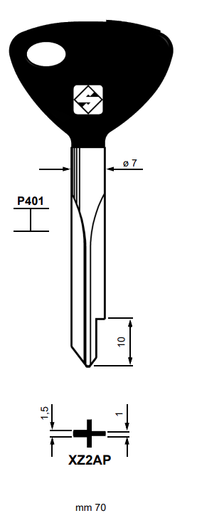 Afbeelding van Silca Stersleutel ijzer XZ2AP