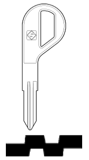 Afbeelding van Silca Autosleutel z/plastic kop staal DAT15