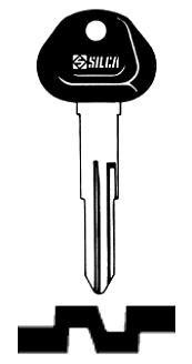 Afbeelding van Silca Autosleutel plastic kop staal DAT6P