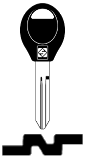 Afbeelding van Silca Autosleutel plastic kop brass NSN14CP