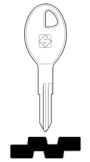 Afbeelding van Silca Autosleutel z/plastic kop staal NSN11