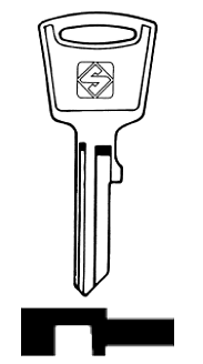 Afbeelding van Silca Autosleutel z/plastic kop staal TOY10