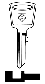 Afbeelding van Silca Autosleutel z/plastic kop staal TOY10R