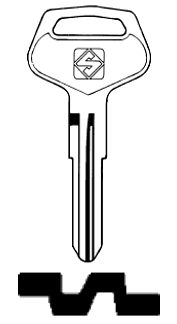 Afbeelding van Silca Autosleutel z/plastic kop staal TOY18