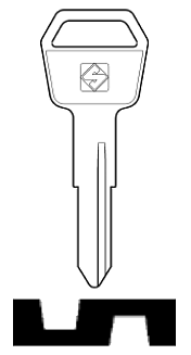 Afbeelding van Silca Autosleutel z/plastic kop staal TOY19
