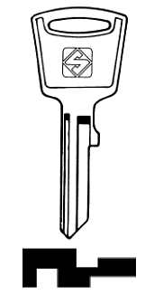 Afbeelding van Silca Autosleutel z/plastic kop staal TOY2