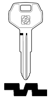 Afbeelding van Silca Autosleutel z/plastic kop staal TOY21