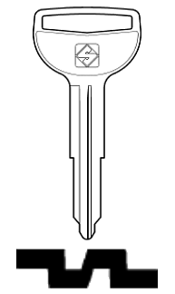 Afbeelding van Silca Autosleutel z/plastic kop brass TOY39R