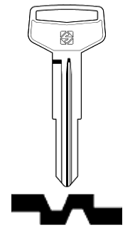 Afbeelding van Silca Autosleutel z/plastic kop staal TOY36