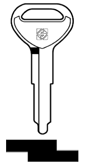 Afbeelding van Silca Autosleutel z/plastic kop staal TOY6