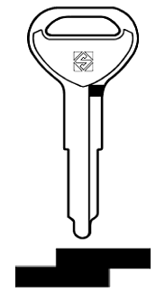 Afbeelding van Silca Autosleutel z/plastic kop staal TOY6R