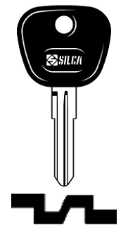 Afbeelding van Silca Autosleutel plastic kop brass TOY9P