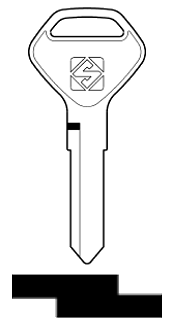 Afbeelding van Silca Autosleutel z/plastic kop staal DH1
