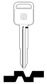 Afbeelding van Silca Autosleutel z/plastic kop staal GM19