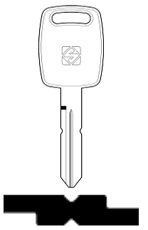 Afbeelding van Silca Autosleutel z/plastic kop brass GM25R