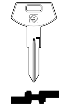 Afbeelding van Silca Autosleutel z/plastic kop brass GM29