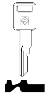 Afbeelding van Silca Autosleutel z/plastic kop staal GM21R