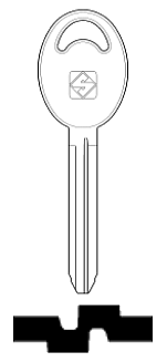 Afbeelding van Silca Autosleutel z/plastic kop brass GM30