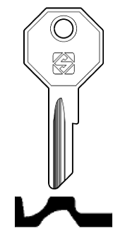 Afbeelding van Silca Autosleutel z/plastic kop brass GM35R