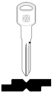 Afbeelding van Silca Autosleutel z/plastic kop staal GM39
