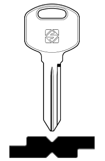 Afbeelding van Silca Autosleutel z/plastic kop brass GM41