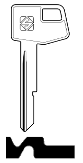 Afbeelding van Silca Autosleutel z/plastic kop brass GM9