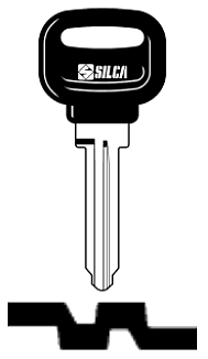 Afbeelding van Silca Autosleutel plastic kop brass FO22RP