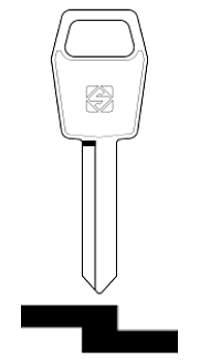 Afbeelding van Silca Autosleutel z/plastic kop brass FO35