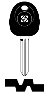 Afbeelding van Silca Transpondersleutel brass HYN14RT14