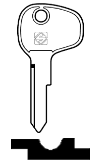 Afbeelding van Silca Autosleutel z/plastic kop staal BW1