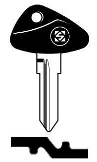 Afbeelding van Silca Autosleutel plastic kop brass BW7BP