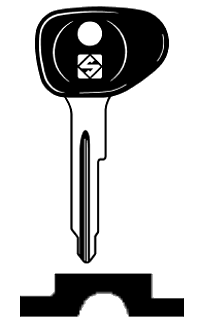 Afbeelding van Silca Autosleutel plastic kop brass BW6P