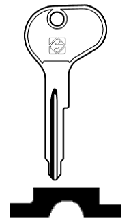 Afbeelding van Silca Autosleutel z/plastic kop staal BW6