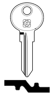 Afbeelding van Silca Autosleutel z/plastic kop staal BW7