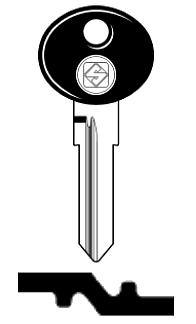 Afbeelding van Silca Autosleutel plastic kop staal BW7P