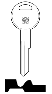 Afbeelding van Silca Autosleutel z/plastic kop brass CY11