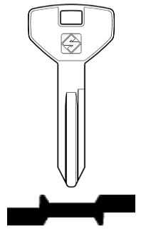 Afbeelding van Silca Autosleutel z/plastic kop staal CY19