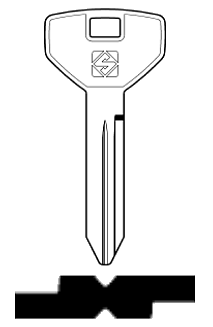 Afbeelding van Silca Autosleutel z/plastic kop brass CY23