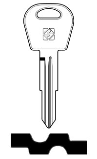 Afbeelding van Silca Autosleutel z/plastic kop brass DWO4R