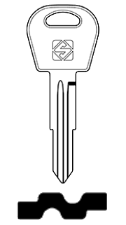 Afbeelding van Silca Autosleutel z/plastic kop brass DWO4