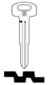 Afbeelding van Silca Autosleutel z/plastic kop brass KIA2R