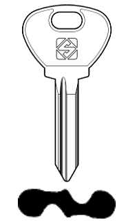 Afbeelding van Silca Autosleutel z/plastic kop staal SX8