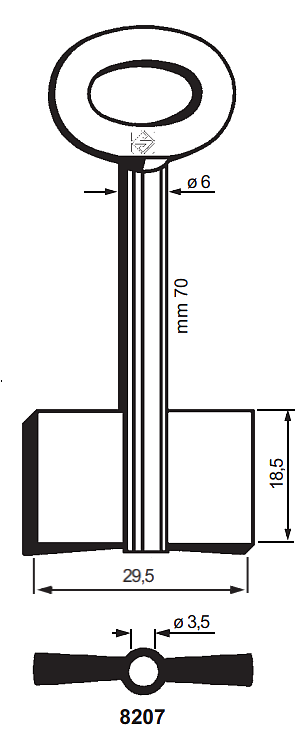 Afbeelding van Silca Dubbelbaardsleutel ijzer 8207