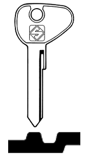 Afbeelding van Silca Autosleutel z/plastic kop staal VO11