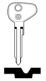 Afbeelding van Silca Autosleutel z/plastic kop staal VO4R