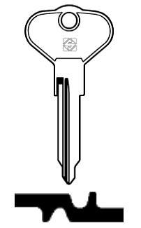 Afbeelding van Silca Autosleutel z/plastic kop staal VO7