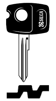 Afbeelding van Silca Autosleutel plastic kop brass YM16P