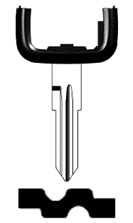 Afbeelding van Silca Transpondersleutel brass YM28AT12 zonder chip